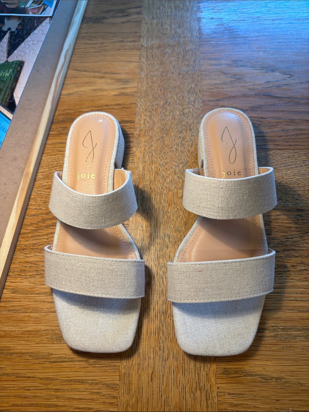 Joie Neutral Beige Double-Strap Slide Mules